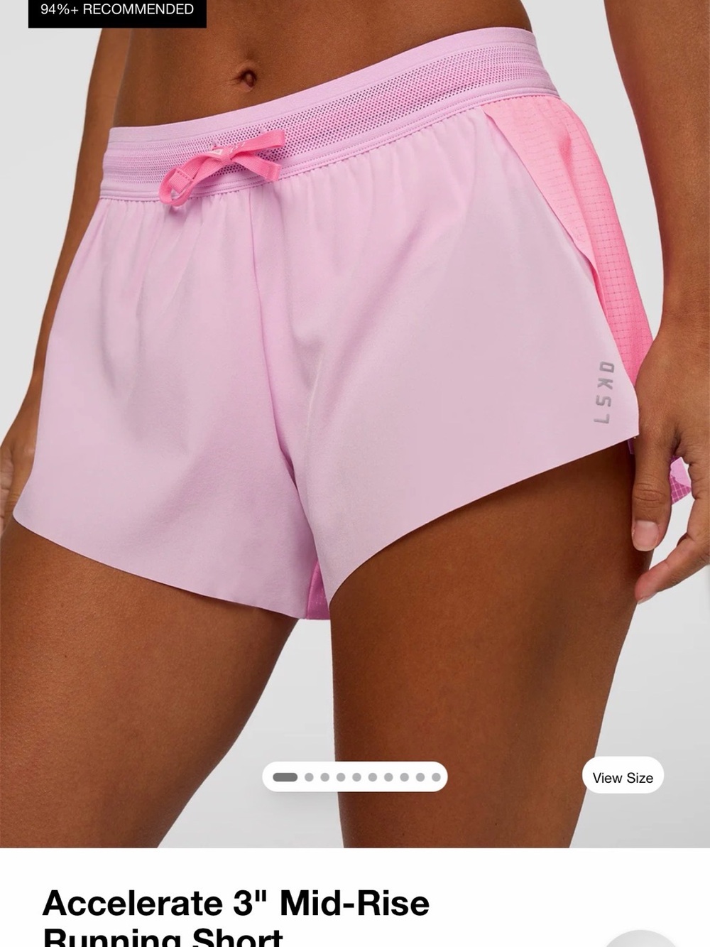 LSKD Accelerate 3" Mid-Rise Running Shorts - Pink